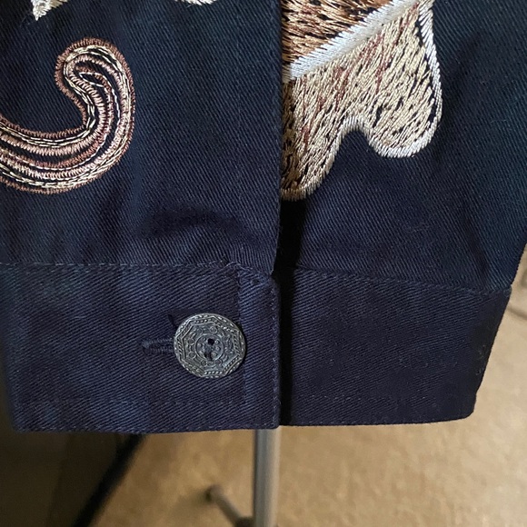 Beautifully Embroidered Black Denim Jacket - Picture 11 of 11